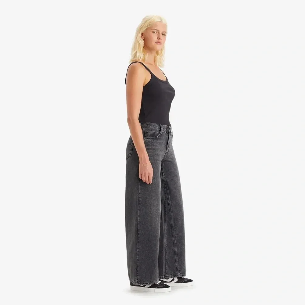 Levi’s ‘94 Baggy Wide Leg Jeans in Where’s My Phone Charcoal Washed Black sz 26
